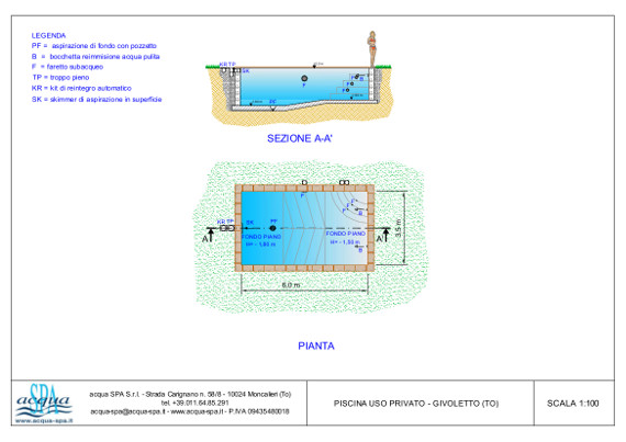 piscina interrata isoblok, con scala, faro subacqueo realizzata da Acqua SPA®